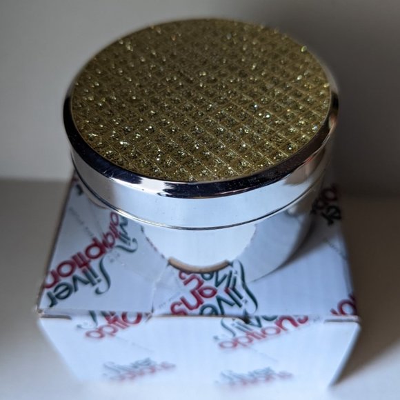 Enesco Silver Options Round Trinket Box (lined) - Picture 1 of 2